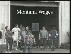["In the 1998 presidential campaign ad for Democratic candidate Dusty Deschamps, he passionately advocates improving Montana's wages and education funding. Scenes capture Deschamps speaking at various rallies with a consistent pledge for economic growth and enhanced educational opportunities. The ad emphasizes his commitment with powerful imagery of Montana landscapes and engaged audiences, contrasting his policies with opponent Rick Hill."]