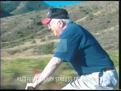 ["The 1998 political TV ad for Democratic presidential candidate Henry L. Strauss features striking imagery of Strauss exuding confidence and embodying success with American flags frequently in the background. It highlights his support for healthcare and education reform while positioning him as a moderate choice. His interactions with diverse supporters emphasize trustworthiness and leadership, resonating with themes of access to healthcare, educational priorities, and a compassionate, moderate political stance."]