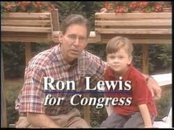 ["In a 1998 political TV ad, Republican candidate Ron Lewis campaigns for re-election, employing visuals of him discussing his congressional achievements and future goals alongside a young boy named Cooper. The ad portrays Lewis as a forward-thinking leader dedicated to next-generation constituents, emphasizing a commitment to improvement and continuity in leadership."]