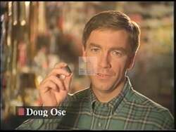 ["In the 1998 presidential campaign ad, Republican candidate Doug Oce targets government overspending, consistently emphasizing the need for fiscal accountability. Throughout various scenes, Oce, depicted as resolute and concerned, criticizes wasteful government expenditures. He pledges to uphold fiscal responsibility and ensure money is spent wisely, referencing his business background to reinforce his message of efficient governance."]