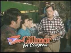 ["In his 1998 presidential campaign ad, Congressman Paul Eugene Gillmor focuses on advocating for family security and social security reforms. Scenes depict him engaging with seniors, addressing crowds, and highlighting his legislative commitments to education, fiscal balance, and the prosperity of Ohio families, ensuring his dedicated service to constituents' welfare."]