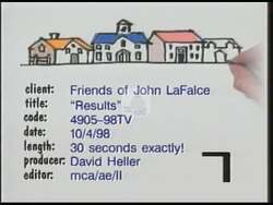 ["The 1998 presidential campaign ad for Democratic candidate John Joseph LaFalce focuses on his commitment to improving education and job creation. Throughout the ad, LaFalce is seen at various podiums, confidently discussing his legislative achievements and advocating for reforms in education, jobs, healthcare, and Social Security, aimed particularly at benefiting Western New York."]