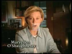 ["The 2000 presidential campaign ad for Democratic Party candidate Mary Ellen O'Shaughnessy showcases her as a dedicated working mother and competent councilmember. Through various scenes of O'Shaughnessy multitasking both family and professional responsibilities, the advertisement emphasizes her commitment to community and family, reinforcing her relatability and dedication in a homely, approachable manner."]
