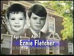 ["In his 1998 presidential campaign TV ad, Republican Party candidate Ernie Fletcher focuses on education reform in Kentucky. Fletcher promises smaller class sizes, zero tolerance for drugs and guns, and increased local control over schools. Throughout the ad, he's seen engaging with students in classrooms, emphasizing his commitment to improving education and ensuring safety in schools."]