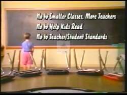 ["The 1998 presidential campaign ad for Democratic Party candidate Roxanne Qualls criticizes her opponent Steve Chabot's inconsistent voting on education and Medicare. Using contrasting scenes and text overlays, the ad highlights Chabot's contradictory claims against his actual votes, positioning Qualls as a committed advocate for seniors and education."]