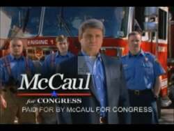 ["The 2004 Michael McCaul political TV ad portrays him as a strong, trusted leader, significantly endorsed by politicians and newspapers. McCaul confidently addresses viewers, standing with American flags and surrounded by supporters, reinforcing his patriotic and secure leadership. Key figures and media repeatedly endorse him as a reliable and effective Republican leader."]