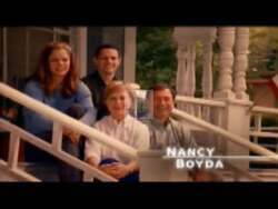 ["In her 2004 campaign ad, Democratic candidate Nancy Boyda presents herself as a dedicated advocate for improving jobs, education, and healthcare in Kansas. The ad features scenes of Boyda campaigning passionately and speaking confidently against backdrops symbolizing Kansas values and American flags. Her approachable demeanor and focus on family and community service are emphasized to portray her as a trustworthy and competent leader."]
