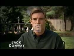 ["In Jack Conway's 2002 presidential campaign ad, he vigorously presents himself as dedicated to Kentucky's needs and values. Speaking against various backdrops, including American and Kentucky flags, offices, and scenic outdoor visuals, Conway consistently emphasizes his commitment to integrity, loyalty, and sincerity in addressing the state's concerns. The ad strives to portray him as a committed and reliable leader."]
