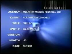 ["In a 2002 political ad for Anne Meagher Northup, her rival Jack Conway grapples with the challenge of matching Northup's substantial achievements. The ad showcases Conway debating and reflecting on Northup's successful efforts in securing federal funds for local infrastructure and education, emphasizing her irreplaceable value to the community."]