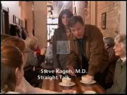 ["In the 2006 presidential campaign ad, Democratic candidate Steve Kagen, positioned in various settings including offices and industrial environments, speaks directly to the camera with a serious but confident demeanor. He consistently advocates for economic reforms, focusing on job creation, opposing overseas outsourcing, and promoting energy independence. His message underscores support for small businesses and addressing job losses, aligning with his campaign materials visible throughout the scenes."]