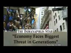 ["The political TV ad criticizes Mike Sodrell for his stance on the U.S. economy and Social Security privatization during a financial crisis. It portrays Sodrell as overly confident and detached from the economic distress, continuing to advocate for controversial policies despite the broader implications on society. Each scene reinforces Sodrell's disconnect with the economic problems and his support for privatizing Social Security amidst market turmoil."]