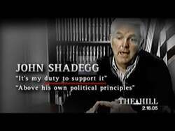 ["In a 2008 political TV ad, Democratic candidate Bob Lord criticizes opponent John Shattuck for putting party loyalty ahead of national welfare, linking this attitude to economic crises. The ad depicts stressed workers and foreclosure scenes to underscore the negative impacts of these policies, emphasizing the need for principled leadership over partisan alignment."]