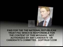 ["In the 2009 political ad against Scott Murphy by the Republican Party, various scenes depict Murphy negatively, labeling him as \"Bad for New York\" and a \"Job Killer.\" The ad features gloomy factory visuals, workers in distress, critical text overlays, and contrasting images of Murphy beside bustling Wall Street and an Indian office, suggesting he outsources jobs and spends excessively, which could harm local employment and economy if extended to his political role in Washington."]