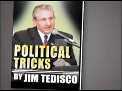 ["The 2009 political ad against Democratic candidate Jim Tedisco features a sequence of scenes illustrating his political career. It juxtaposes images of Tedisco, showcasing his authoritative and reflective moods amid criticisms. Critique overlays question his integrity and tactics, as the ad paints him as a typical, skeptical politician under debate on economic matters and political actions."]