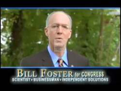 ["In his 2010 campaign ad, Democratic candidate George William \"Bill\" Foster emphasizes his commitment to economic recovery and unity. Speaking confidently from locations like the Oval Office and various podiums, Foster portrays himself as a decisive leader advocating for responsible economic policies and urgent legislative actions to address national economic concerns."]