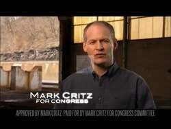 ["In a 2010 political TV ad, Democratic Party candidate Mark Critz systematically emphasizes his dedication to economic development and job creation. With consistent firmness and authority, he positions himself as pro-life, pro-gun, and pro-jobs, illustrated through a series of scenes showing him engaging intently with the viewer. Throughout the ad, campaign symbols and the American flag reinforce his patriotic and proactive approach to addressing economic issues."]