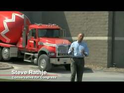["The 2010 political ad for Republican Party candidate Steve Rathje features him consistently advocating against job outsourcing and emphasizing the need for economic reform and responsibility. Dressed in a suit, Rathje underscores his commitment to job retention and financial prudence across various scenes, standing at podiums adorned with American flags while promoting economic patriotism and policies aimed at cutting excessive spending and restoring domestic jobs."]