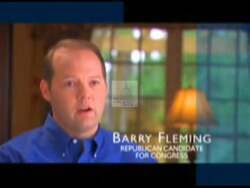 ["In the 2008 campaign ad, Republican candidate Barry Fleming directly addresses the viewer, advocating for conservative values and emphasizing the need for change in Congress. He criticizes his opponent Paul Brown for his voting record, positioning himself as a candidate for strong conservative leadership and supportive change in congressional representation."]