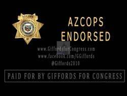 ["In the 2010 presidential campaign ad, Gabrielle Giffords is endorsed by Michael Warden, Susan Towne, and a group of probation officers. They collectively emphasize her strong support for local law enforcement and community safety, despite facing budget constraints, underlining her commitment to resource allocation and security."]