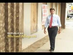 ["In his 2010 political ad, Republican candidate Michael Allegretti earnestly addresses the camera against a backdrop of a decaying urban landscape. He speaks about his commitment to rejuvenating the community, tackling economic challenges, and expresses a resolute determination to address urgent issues affecting the city. The ad concludes with Allegretti confirming his candidacy and endorsing the message."]