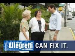 ["In his 2010 presidential campaign ad, Republican candidate Michael Allegretti presents a strong, confident demeanor as he speaks directly to the camera in various settings, promoting his commitment to job creation, community focus, and conservative values. With scenes of him addressing groups and individually, his ad accentuates his political message and endorsement, aiming to garner trust and support from voters."]