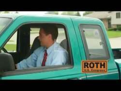["In a 2010 political TV ad, Republican Party candidate Roger Roth emphasizes his congressional campaign���������s focus on family values and job creation while standing beside his Ford Ranger. The ad features multiple rural scenes, reinforcing Roth's approachable, down-to-earth image, and his commitment to addressing core issues affecting everyday Americans."]