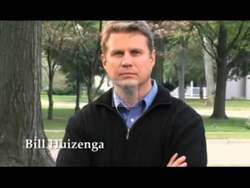 ["In his 2010 campaign ad, Republican Bill Huizenga addresses the camera with confidence, emphasizing his dedication to small businesses, fiscal responsibility, and job creation. He speaks about cutting excessive government spending and his commitment to spurring economic growth, often against a backdrop with campaign posters highlighting these key messages."]