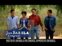 ["In the 2010 campaign ad, Republican candidate Jon Barela criticizes Democrat Martin Heinrich for closely aligning with Nancy Pelosi���������s policies, which he contends are detrimental to job creation. Barela emphasizes his own business experience and prioritizes jobs, continuously distancing himself from Pelosi's political stance while advocating for economic growth."]