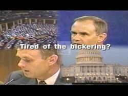 ["The 1998 campaign ad from Christine Kehoe targets opponent Brian Bilbray, emphasizing his perceived untrustworthiness and negative political actions. Featuring critical text overlays, imagery of disgruntled diverse citizens, and pointed questions about Bilbray's voting record and funding, the ad strongly urges voters to reconsider supporting him."]