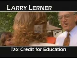["Larry Lerner's 1996 presidential campaign ad features him confidently advocating for progressive policies, focusing on support for the middle class, improving education, enhancing Medicare, and protecting the environment. The ad portrays him as a hopeful, approachable leader, directly addressing the camera and critic audiences, expressing his commitment to education, healthcare, and women's rights while criticizing political opponent Newt Gingrich's policies. Throughout the ad, American symbols and political banners emphasize his patriotic and progressive values."]