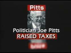 ["In his 1996 campaign ad, Democratic candidate James G. Blaine contrasts himself with opponent Joe Pitts, emphasizing his support for balanced budgets and improved educational funding. The ad showcases Blaine's positive interactions with children and educational settings, juxtaposed with negative imagery of Pitts, portraying Blaine as the more responsible and community-focused candidate."]