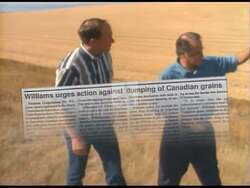 ["In the 1994 presidential campaign ad, Democratic candidate Pat Williams passionately advocates for Montana's interests. He emphasizes support for local farmers, small businesses, and fair taxation policies throughout various scenes, with backdrops of Montana landscapes and local citizens. Williams commits to defending against external pressures and promoting fairness for middle-income families and local industries."]