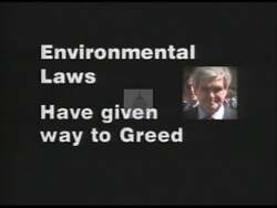 ["In the 1996 ad for Democratic candidate Paul R. Soglin, various scenes portray the dire consequences of current policies. Elderly individuals, concerned teachers, and scenes of polluted landscapes emphasize the grim future facing different demographics. A man directly addresses the camera, stressing the negative impacts on healthcare, education, and the environment. The ad urges electoral change to combat these pressing issues."]