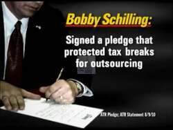["In a 2010 political ad, the Democratic Party targeted Bobby Schilling���������s economic policies, focusing on his support for tax breaks that favor outsourcing and advocating for local tax increases. Through a series of emotive scenes featuring worried individuals, critical text overlays, and concerned narrations, the ad underscored the adverse impacts of Schilling���������s decisions on local jobs and economic stability."]
