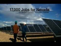 ["In the political ad, displeased workers juxtapose idle clean energy resources to criticize Joe Heck's opposition to renewable energy sector jobs. Various scenes emphasize Heck's stance against 17,000 clean energy jobs despite visual examples of potential in Nevada, including vibrant wind turbines and solar panels, aiming to showcase the negative impact of his policies."]