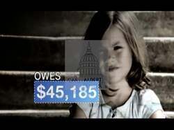 ["A 2010 Republican Party political ad targets Congressman Chris Carney, using a powerful metaphor of a newborn baby symbolically burdened with a $46,000 debt. Each scene poignantly captures the baby in scenarios that underscore the heavy future financial burden attributed to Carney's fiscal policies, vividly connecting national debt concerns with his legislative decisions."]