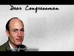 ["In a 2010 political TV ad, concerned citizens and protesters confront Congressman McCotter about his opposition to clean energy legislation, accusing him of siding with big oil interests. Scenes show individuals questioning McCotter's decisions and emphasizing the need for clean energy, reflecting widespread dissatisfaction and calling for accountability."]