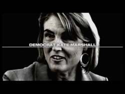 ["In a 2011 political TV ad by the NRCC, Democratic candidate Kathleen Marie (Kate) Marshall is portrayed negatively. The ad features multiple scenes showing a concerned Marshall alongside text overlays and background visuals highlighting Nevada's economic decline, job losses, and poor financial outcomes during her tenure. The ad critiques her economic management skills."]