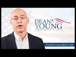 ["In a 2013 presidential campaign ad, Republican Dean Young pledges to bring responsible leadership to Congress. He emphasizes fiscal accountability, personal integrity, and financial reform. With earnest sincerity, Young, amidst professional office backdrops and American flag scenes, commits to slashing congressional pay. His business acumen and humble origins underpin his campaign promises."]