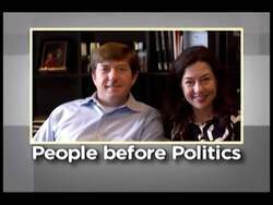 ["In the 2012 campaign ad, Democratic candidate David Baria emphasizes his dedication to community recovery and reforms in insurance, economy, and education. Speaking passionately across various settingsfrom rallies to community hallsBaria positions himself as a leader prioritizing \"People Before Politics,\" advocating strongly for resilience and change."]