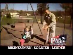 ["In his 2012 campaign ad, Republican Scott Perry confidently addresses the nation. With a recurring backdrop of American flags, Perry presents himself as a leader conflating patriotism with his visions of governance. Consistently depicted speaking from a podium or directly to the camera, he emphasizes his capabilities as a leader, soldier, and businessman. The visuals underscore his determination and professional demeanor, aiming to resonate with American values and patriotism."]