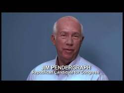 ["In a series of scenes, Jim Pendergraph's 2012 political ad prominently features him at various podiums, stressing his lifelong conservative values and Republican candidacy for Congress. With American flags consistently in the background, Pendergraph invokes personal family values, seeks support, and emphasizes his serious commitment to his political campaign."]