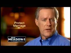["In the 2012 campaign ad, Republican Mark Meadows highlights his steadfast commitment to conservative and family values, prominently featuring his family and Christian faith. Throughout the ad, he consistently emphasizes his opposition to policies like Obamacare, and reinforces his image with settings adorned by American flags and family portraits."]