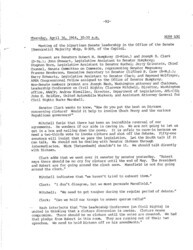 ["This document represents one part of a larger log kept by Stephen Horn during discussions about the Civil Rights Act of 1964."]
