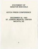 ["Remarks of Senator Dole to KETCH (Kansas Elks Training Center for the Handicapped) soon to be named the Robert J. Dole Committee on Employment of Kansans with Disabilities. He discussed the partnership between business and the disability community."]