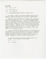 ["Memorandum and note from Alec Vachon about Marcus J. Fuhrer's appointment as the first Director of the NCMRR (National Center for Medical Rehabilitation Research) at the NIH (National Institutes on Health)"]