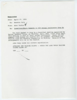 ["Memorandum about greetings and short remarks made by Senator Dole to the UCP (United Cerebral Palsy) Annual Conference in 1993"]
