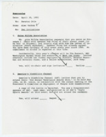 ["Dole is requested to serve as Honorary Chair at the Spina Bifida Roast and to attend America's Disability Channel's Television Award Show."]