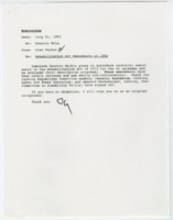 ["Bill description about proposed technical amendments to the Rehabilitation Act of 1973. The changes are non-controversial. Dole is asked if he would like to co-sponsor the bill."]