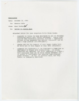 ["The memorandum includes correspondence between Senator Bob Dole and Justin Dart regarding Dart's resignation as Chair of the President's Committee on Employment of People with Disabilities, and a letter on health care reform for people with disabilities"]